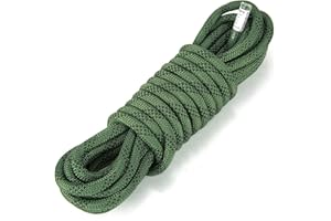 VOXLOVA Rock Climbing Rope, Outdoor Static Climbing Rope, 10mm High Strength Safety Rope, Hiking Tree Climbing Fire Escape Rappelling Rope, Fire Rescue Rope 10M(32ft) 20M(65ft)