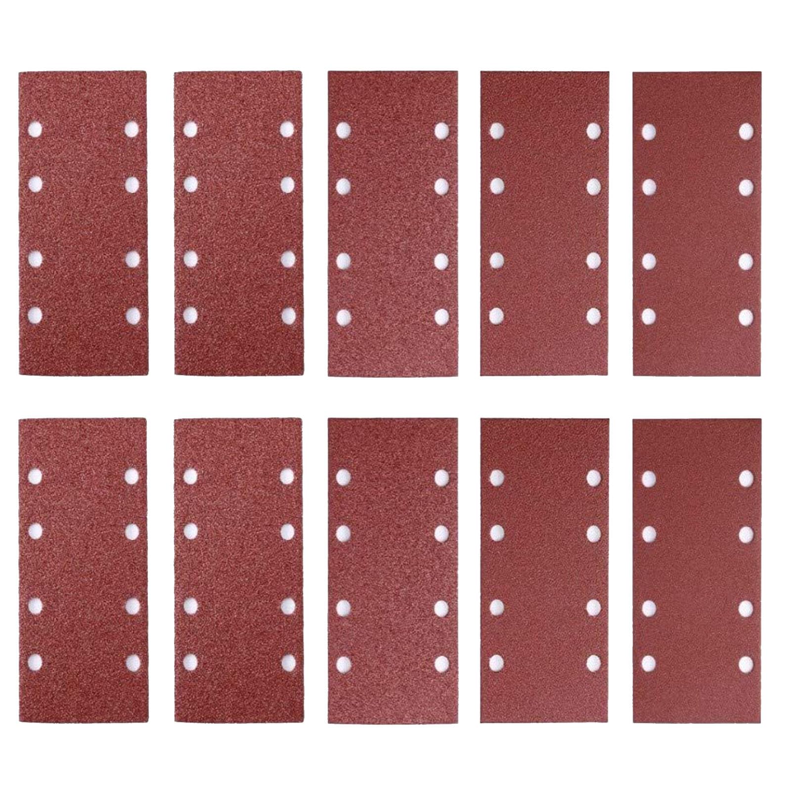 10 Pieces Sanding Sheets 93 x 185mm Abrasive Sandpaper Sheets Hook and Loop Sander Pads 180 Grits Fit Rectangular Sander