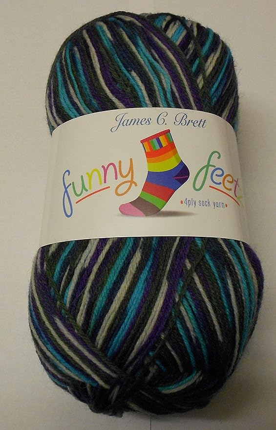 James C Brett Funny Feetz 4ply Sock Yarn 100g (FZ06) Amazon.co.uk
