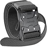 JUKMO Quick Release Tactical Belt, Military Work 1.5" Nylon Web Hiking Belt with Heavy Duty Seatbelt Buckle