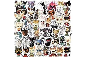 50 Pcs Gothic Horror Cat Sticker Vintage Creepy Spooky Cat Decal for Laptops, Scrapbooks, Journals, Gothic Art Lovers