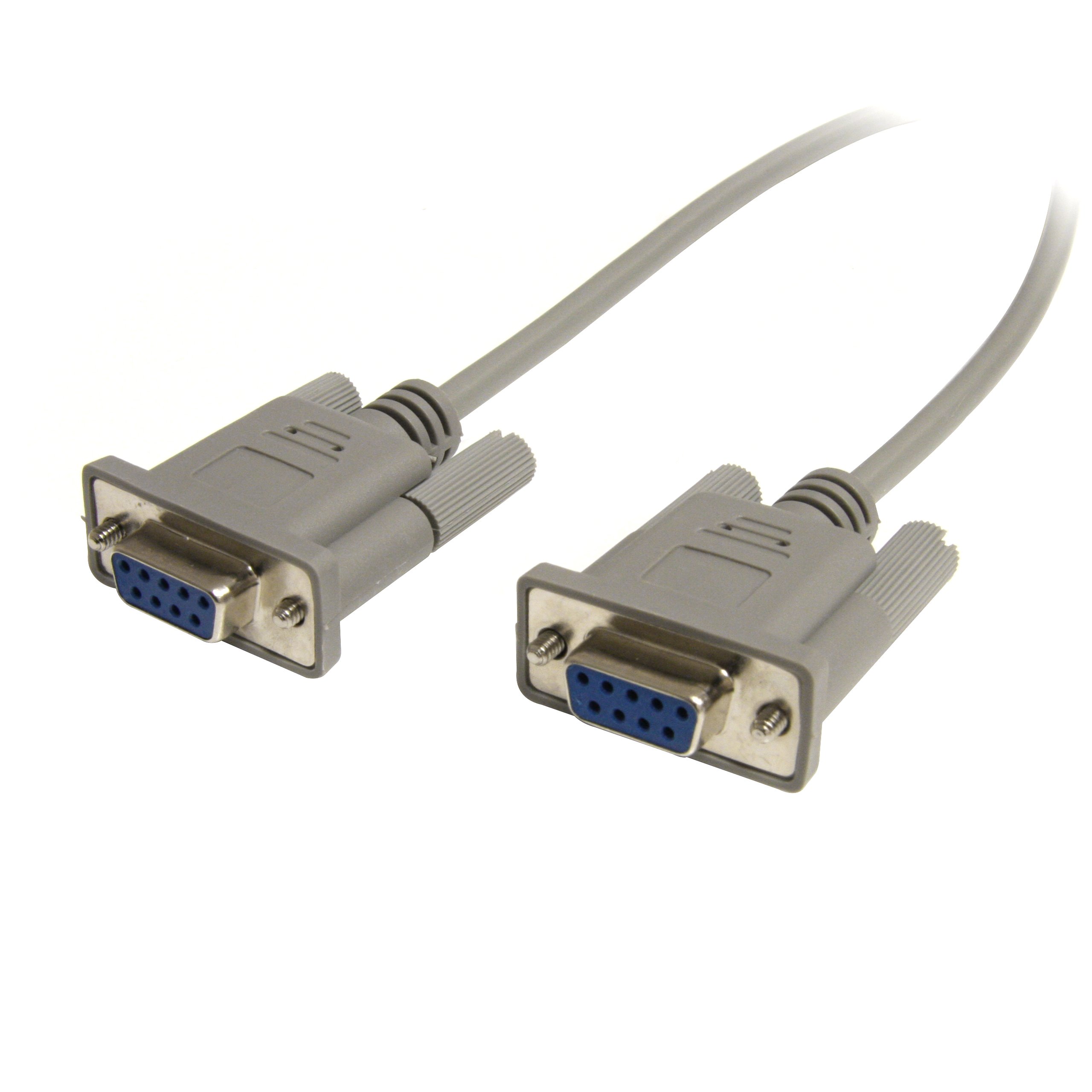 StarTech.com 25 ft Cross Wired DB9 Serial Null Modem Cable - F/F - networking cables (DB9 (F-F), Grey)