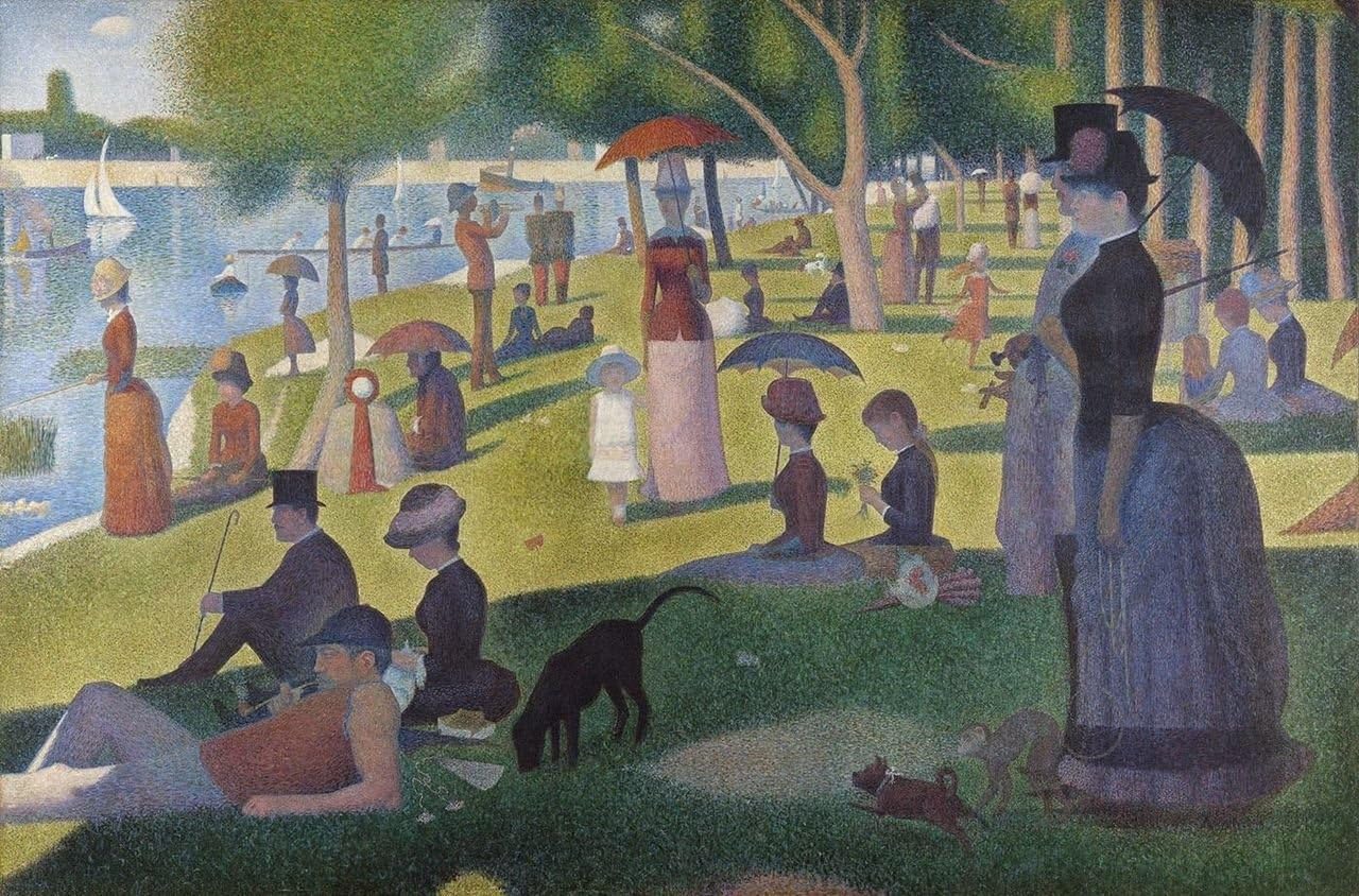 Sunday on The Island of la Grande Jatte 1884 George Seurat Fine Art Rolled Canvas Giclee Print 36x24 Inches