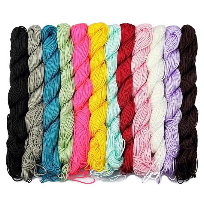 LolliBeads (TM) 1 mm Nylonschnur zum Basteln und Knüpfen Assorted Color