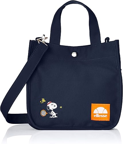 Amazon エレッセ Ellesse X Peanuts トートバッグ スクエア型 斜めかけ レディース Pn3114 ネイビー トート バッグ