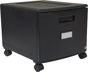 Amazon Com Storex Plastic 1 Drawer Mobile File Cabinet Letter Legal Black Office Products
