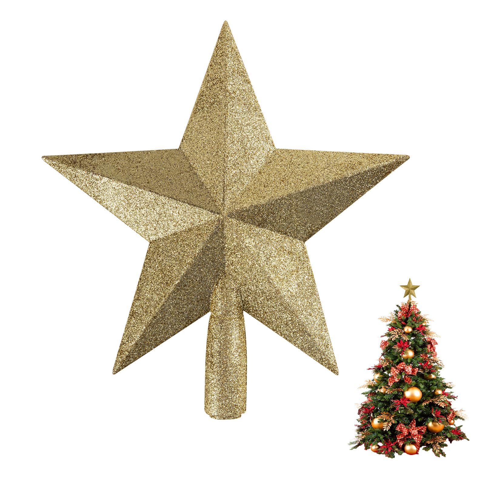 Photo 1 of Christmas Tree Topper Small Star Tree Topper, Christmas Star Treetop for Small Christmas Ornaments Decorative Tree Star for Xmas Christmas Party