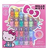 Hello Kitty Non-Toxic Peel-Off Water-Based Safe Quick Dry Nail Polish |Gift Kit Set for Kids Tweens Girls, Glittery and Opaqu