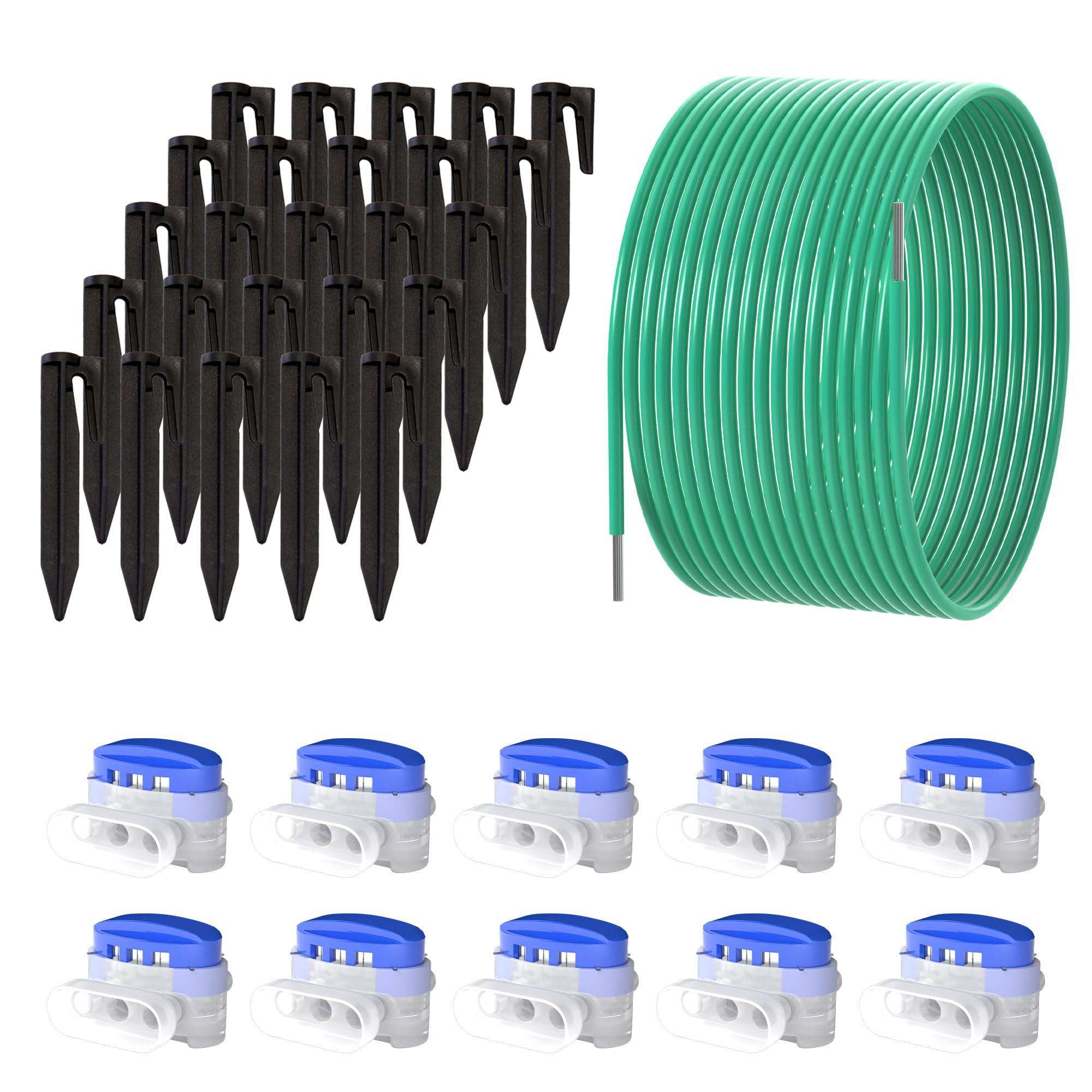 ECENCE Accessories & repair kit for robotic lawn mower, 10m boundary wire + 10x Connector + 25x ground nails, universal for all models