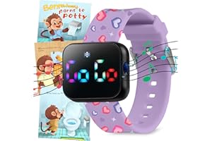 BENNY BRADLEY'S Potty Training Watch for Kids V2 – A Water Resistant Toilet Reminder Device for Boys & Girls to Train Your Toddler with Fun/Musical & Vibration Interval Reminder with Potty Training eBook (Hearts)