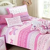 Cozy Line Home Fashions Cute Pink Butterfly Stripe