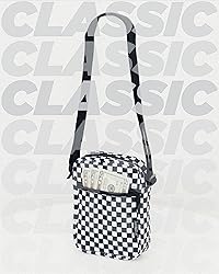 Fydelity Small Checkered Crossbody Bag | Black And