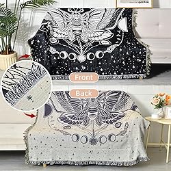 Shesyuki Boho Throw Blanket Reversible Cotton