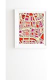 Deny DesignsHolli Zollinger Paris Map Pink Framed Wall Art, 19" x 22.4"