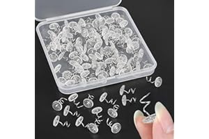 OKXIRI 120 Pcs Upholstery Tacks Clear, 0.6" Upholstery Pins Twist for Car Repair, Slipcovers, Bed Skirt, Furniture