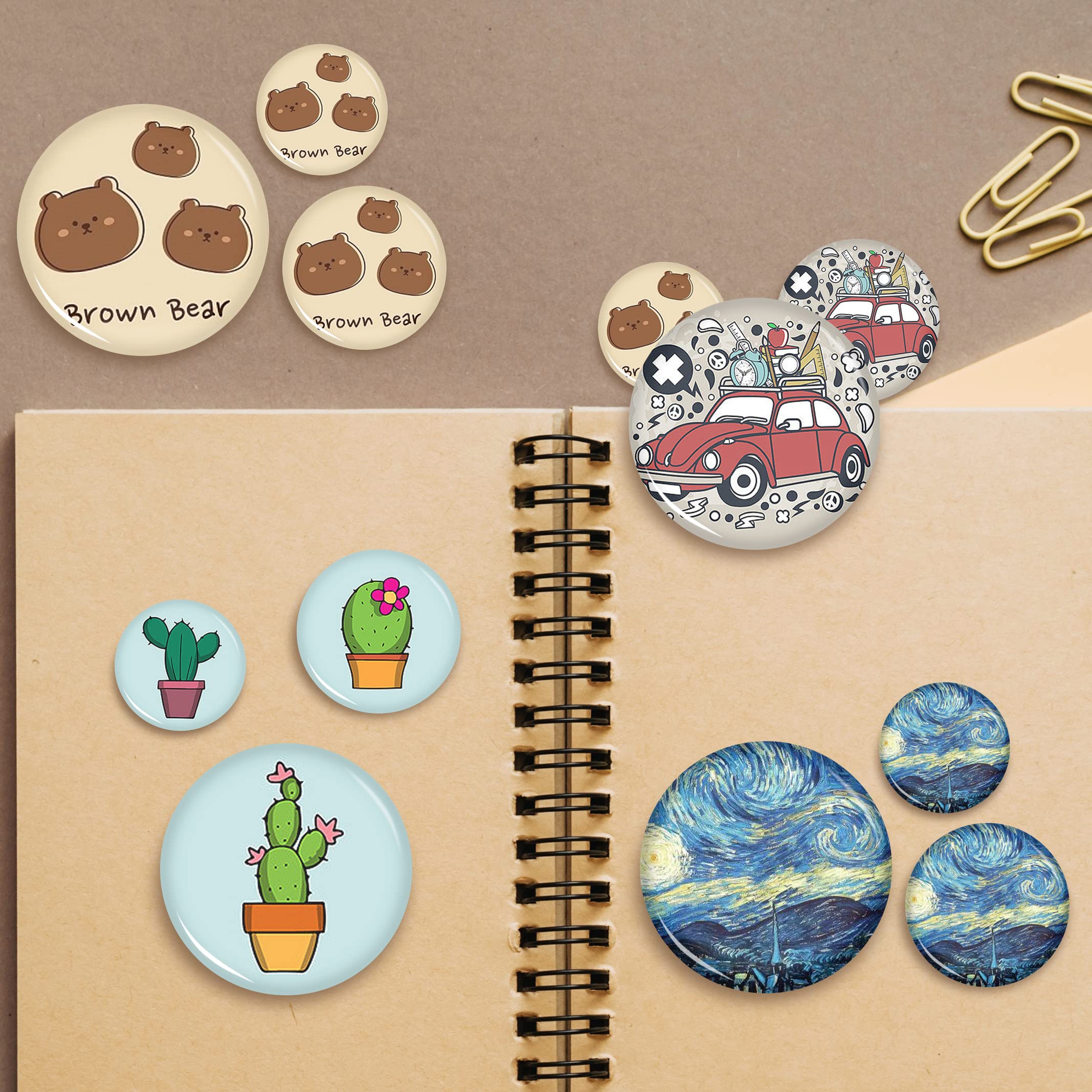 200 Sets Button Maker Supplies, 58mm / 2.28 inch Button Supplies Buttons Parts, (Approx. 2.25 inch) Metal Blank Badge Parts with Blank Paper for Buttons Maker Machine Pin Maker Press