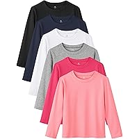Amazon.com: HoeVou 5 Pack Girls Long Sleeve Shirts Cotton T-Shirts