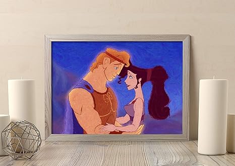 Amazon ディズニー ヘラクレスとメガラ プリント ディズニーウォールアート 保育園 ウォールデコ 水彩画 ディズニーポスター 寝室 ポスター 子供部屋 ギフトアイデア アートフレーム ポスター オンライン通販