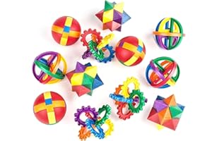 Neliblu Party Favors for Kids, 12 Pack (8.82 x 6.69 x 2.91) Fun Puzzle Balls - Goody Bag Fillers-Treasure Box Prizes for Classroom,Fidget Brain Teaser Puzzles Clear Instructional Videos Included