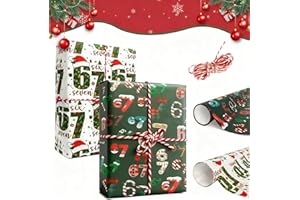 2Pcs 67 Wrapping Paper Christmas, 6 7 Meme Funny Wrapping Papers, Christmas Paper, Multiple Use for Birthday Party Holiday Pr