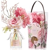 Airkeep Flower Reed Diffuser Set, Citrus Rose Garden Diffuser Gift Set,4.06 fl oz Essential Oil Sticks Diffusers for Bathroom Air Freshener, Aromatherapy Home Fragrance for Shelf Decor,Gift for Women