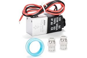 AIRIX 2V025-08 Pneumatic Solenoid Valve DC12V, 2 Way Normally Closed, 1/4" NPT, Pilot-Operated Single Coil, Fast Response Electric Air Valve Out Of Line & Quick Connect Fittings