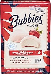 BUBBIES MOCHI Strawberry Mochi Ice Cream, 7.5 OZ
