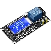 DROK Time Delay Relay, DC 5V/12V/24V Timer Relay Delay-Off Cycle 0.01s-9999mins Adjustable Trigger with LCD Display Support Micro USB 5V Input