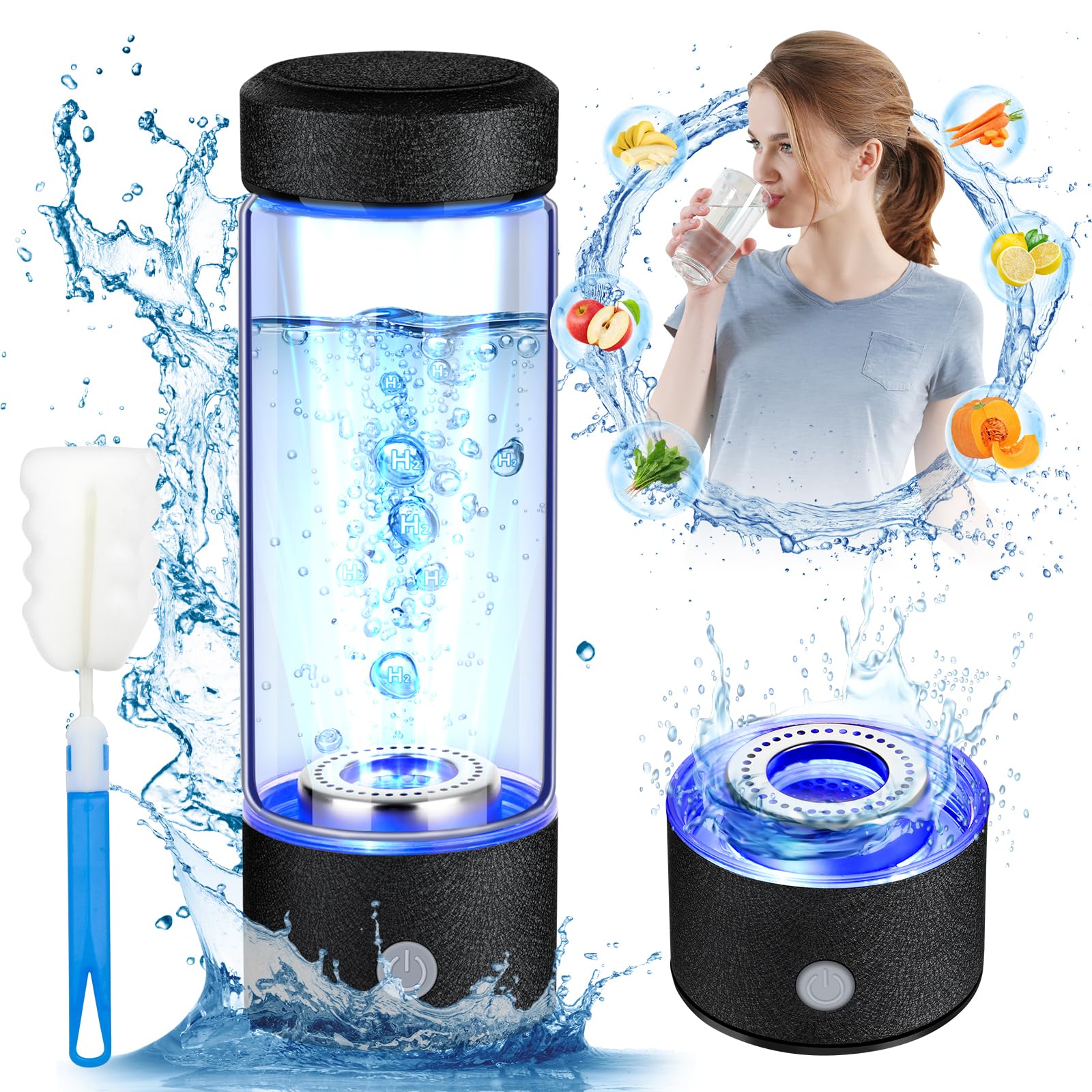 Photo 1 of Upgrade Hydrogen Water Bottle, Hydrogen Water Generator with Advanced SPE PEM Tech, High-Efficiency Portable 420ml Water Ionizer 14OZ Hydro Water Machine for Office,Travel,Fitness & Everyday Hydration