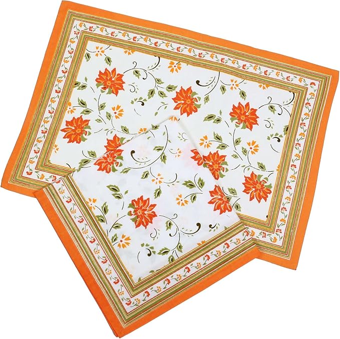 Orange Indian Home Decor Placemats and Napkins Set of 8