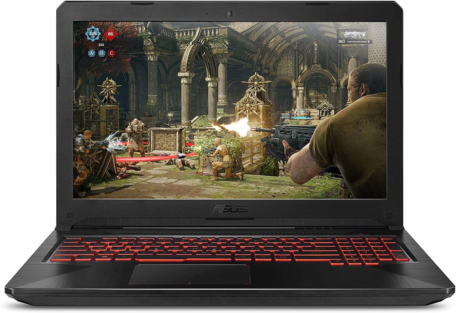 Asus TUF Gaming FX504 15.6-inch FHD(1920x1080) IPS Laptop PC, 8th Gen Intel i5-8300H (Up to 3.9GHz), GeForce GTX 1050, 16GB RAM, 1TB Solid State Drive, Red Backlit Keyboard, Bluetooth, Windows 10