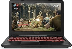 Asus TUF Gaming FX504 15.6-inch FHD(1920x1080) IPS Laptop PC, 8th Gen Intel i5-8300H (Up to 3.9GHz), GeForce GTX 1050, 16GB RAM, 1TB Solid State Drive, Red Backlit Keyboard, Bluetooth, Windows 10
