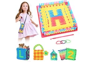 Coplus Weaving Loom Kit Make Your Own Potholder 240 Loops 8 Colors Arts and Crafts Kit for Girls 6-8-12, Knitting Crochet Numbers Alphabet ABC 7 9 10 11 12 Girl Birthday Gift Ideas Christmas