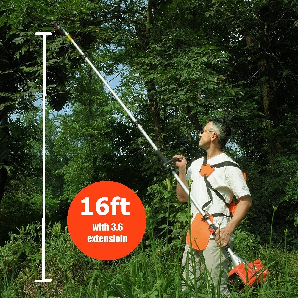 Gas Pole Saw 16 Feet Reach for Tree Trimming, MAXTRA Cordless Gas Pole