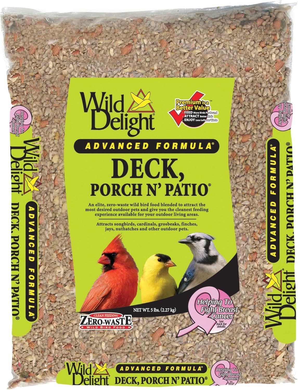 Backyard Birding & Wildlife - Wild Delight Deck, Porch N' Patio No Waste Bird Food, 5 lb