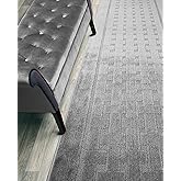 8 ft Long, Grey, Non-Slip Washable Carpet Runner Rug with Rubber Backing, Custom Floor Mat for Kitchen Hallway Stairs Bedroom Bathroom Entryway, Your Choice of Length (26" X 8')
