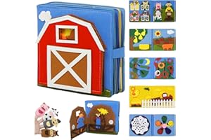 AIXMEET Montessori Busy Book, Felt Quiet Book for Baby, Preschool Early Learning Educational Toys for Kids Age 3 4 5 6 Years, Develops Fine Motor Skills,Toddlers Activities Toy for Airplane Car Travel