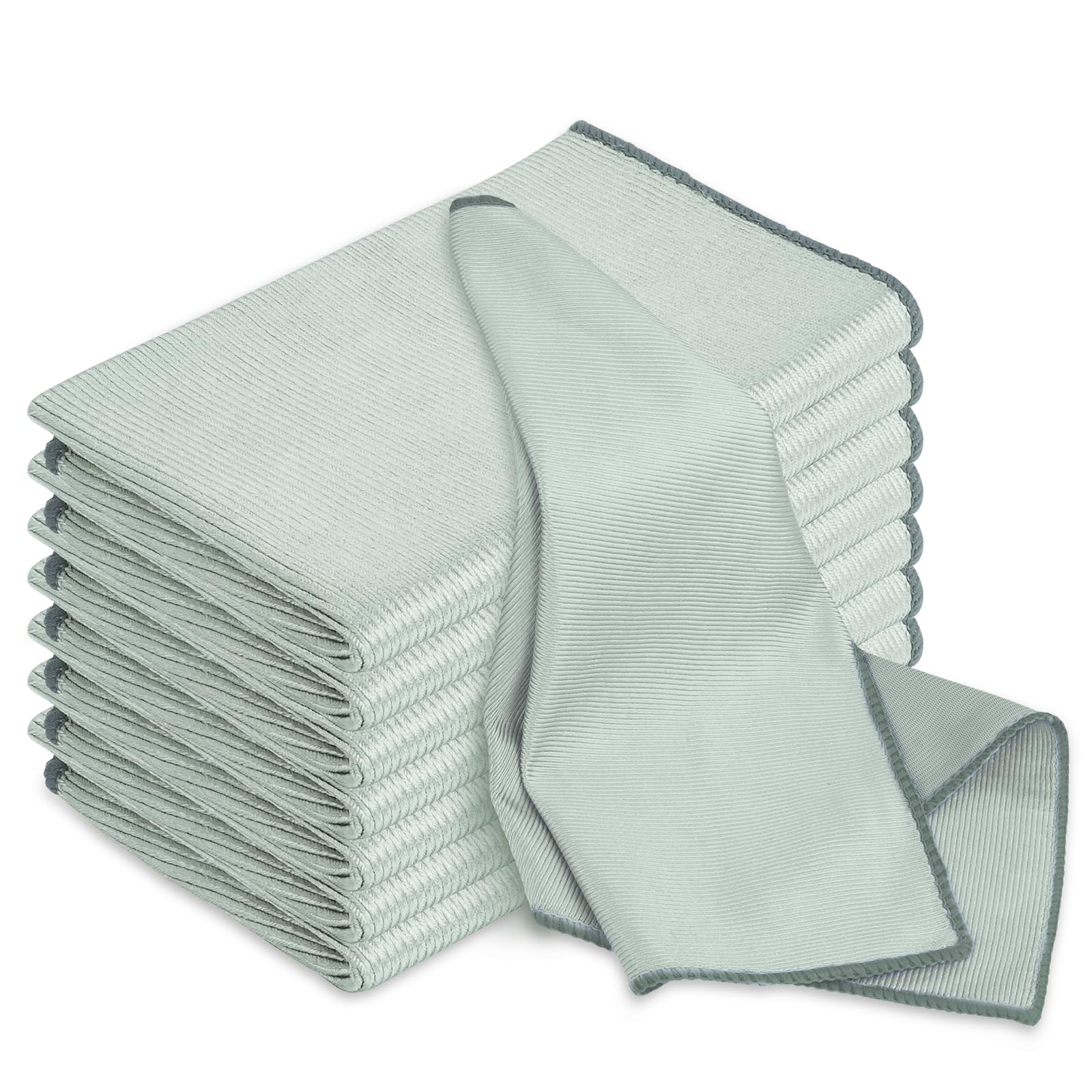 HOTUT Microfibre Glass Polishing Cloth, Pack of 8 Window Cleaning Cloths, Window Cloth, Streak-Free, Mirror Cloth, Lint-Free Polishing Cloth, Cleaning Cloths for Glass, Panes, Mirrors, 30 x 40 cm