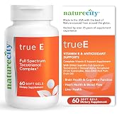 NatureCity True-E Vitamin E Complex, EVnol SupraBio Formula, 60 Soft Gels | Sourced from Non-GMO, Sustainable Red Palm Oil with Naturally Occurring Alpha, Beta, Delta and Gamma Antioxidant Compounds