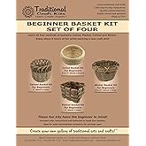 Traditional Craft Kits - Beginner Basket Kit - Set of Four: Coil, Plaited, Twined, Wicker