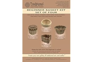 Traditional Craft Kits - Beginner Basket Kit - Set of Four: Coil, Plaited, Twined, Wicker