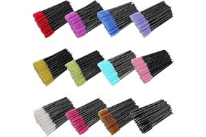 Voittozege 600 Pcs Spoolies for Lashes and Brows Multicolor Disposable Mascara Wands Eyelash Brush Mascara Brushes 12 Colors 