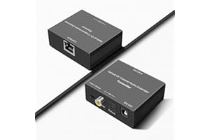 ZUZONG Digital Audio Extender Digital Optical/Coaxial Digital Audio Extender/Converter Over Single Cat5e/6 Cable (PoC) up to 500’ Standard Supported LPCM, DB Digital 5.1, DTS, and Doby True HD