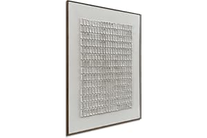 NANKAI Art Hand-Painted White Thick-Textured Abstract Oil Painting Modern Minimalist Decorative Art Suitable for Home Office and Corridor Decoration 36x24 inches(with Solid Wood Exterior Frame)