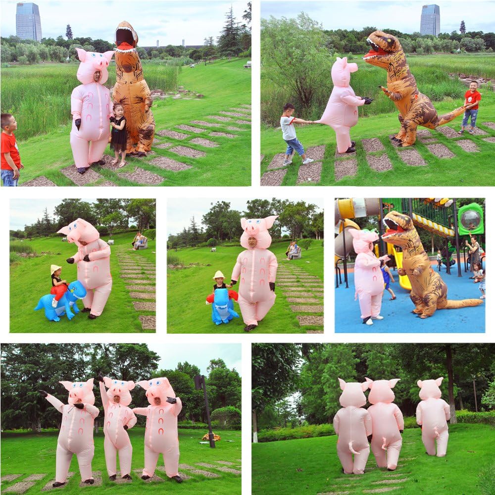 Inflatable Pig Costume Christmas Costumes Fancy Dress Masquerade Funny Cosplay Party Clothes for Adult (1pcs): Clothing