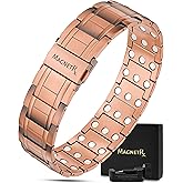 MagnetRX® 3X Strength Copper Bracelet – 99.9% Pure Copper Bracelets for Men with Magnets – Premium Fold–Over Clasp and Adjustable Length with Included Sizing Tool (Stealth)