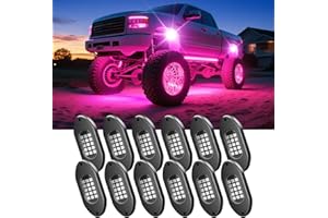 RGB Rock Lights for Trucks 12 Pods, Underglow Rock Lights with Music Mode, Neon Light Kits for Truck ATV UTV RZR SUV