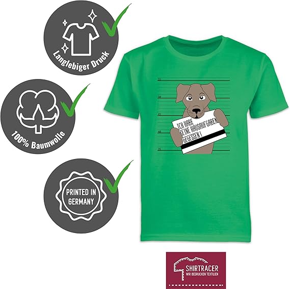 Shirtracer Tiermotive Kind Ich Habe Seine Hausaufgaben Gegessen Hund Kinder Tshirts Und T Shirt Fur Jungen Shirtracer Amazon De Bekleidung