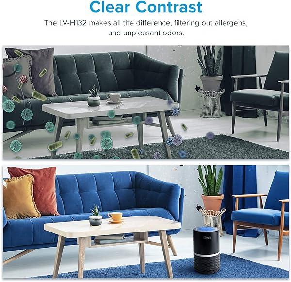 LEVOIT AIR PURIFIER FOR HOME BEDROOM, HEPA FRESHENERS FILTER SMALL ROOM CLEANER WITH FRAGRANCE SPONGE FOR SMOKE