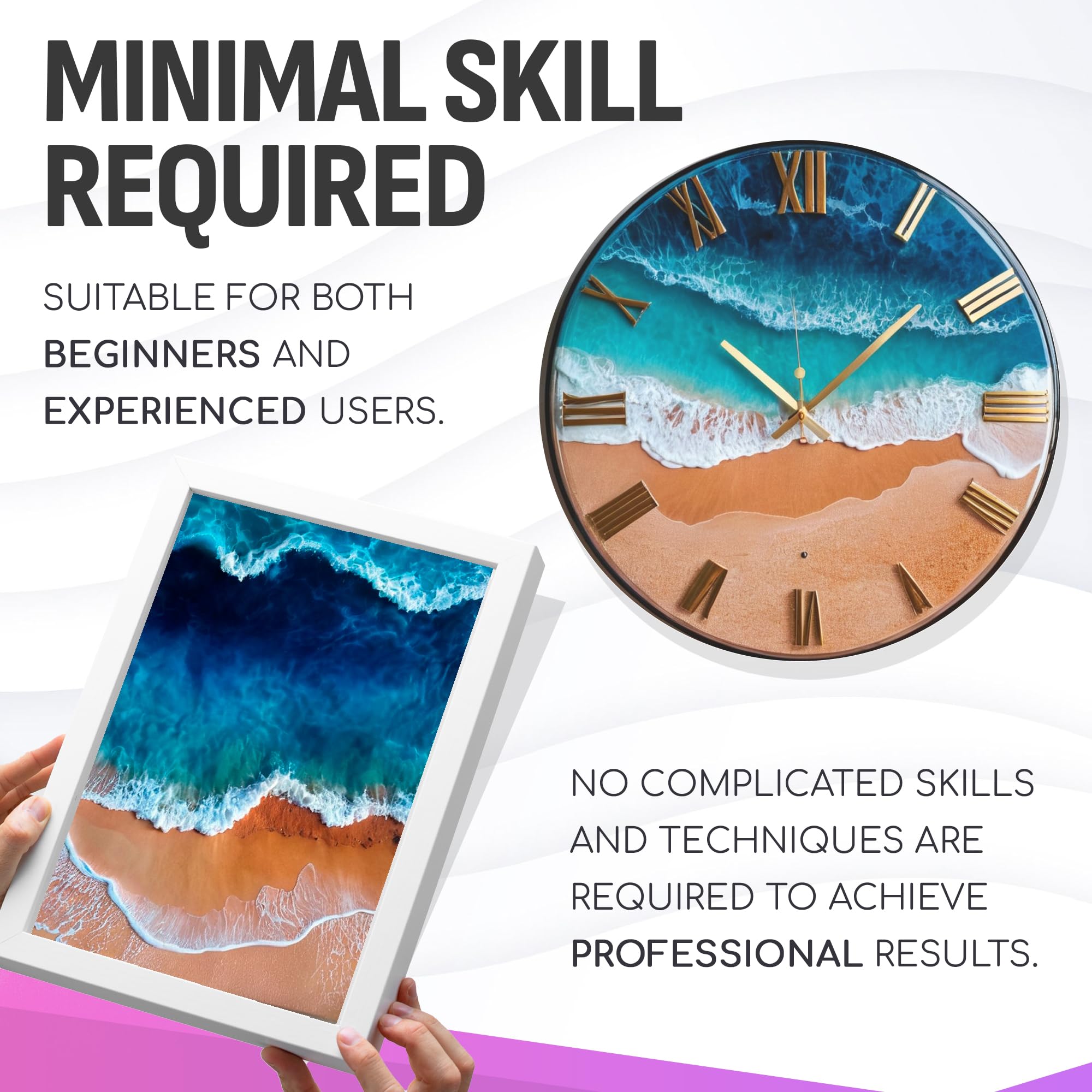 Epoxy Resin 16 Oz Kit – Low Viscosity, Clear High-Gloss Finish for Coating Wood, Concrete, Stone & More | Easy to Use, No Bubbles, Self-Leveling | Perfect for Arts & Crafts & More